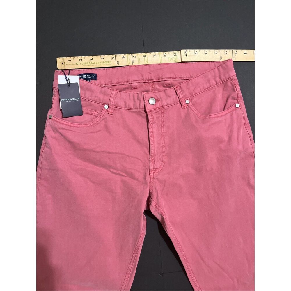 Peter Millar Crown Crafted Five Pocket Chino Pant Red Pear Size 35x31 NEW $200 - Picture 4 of 11